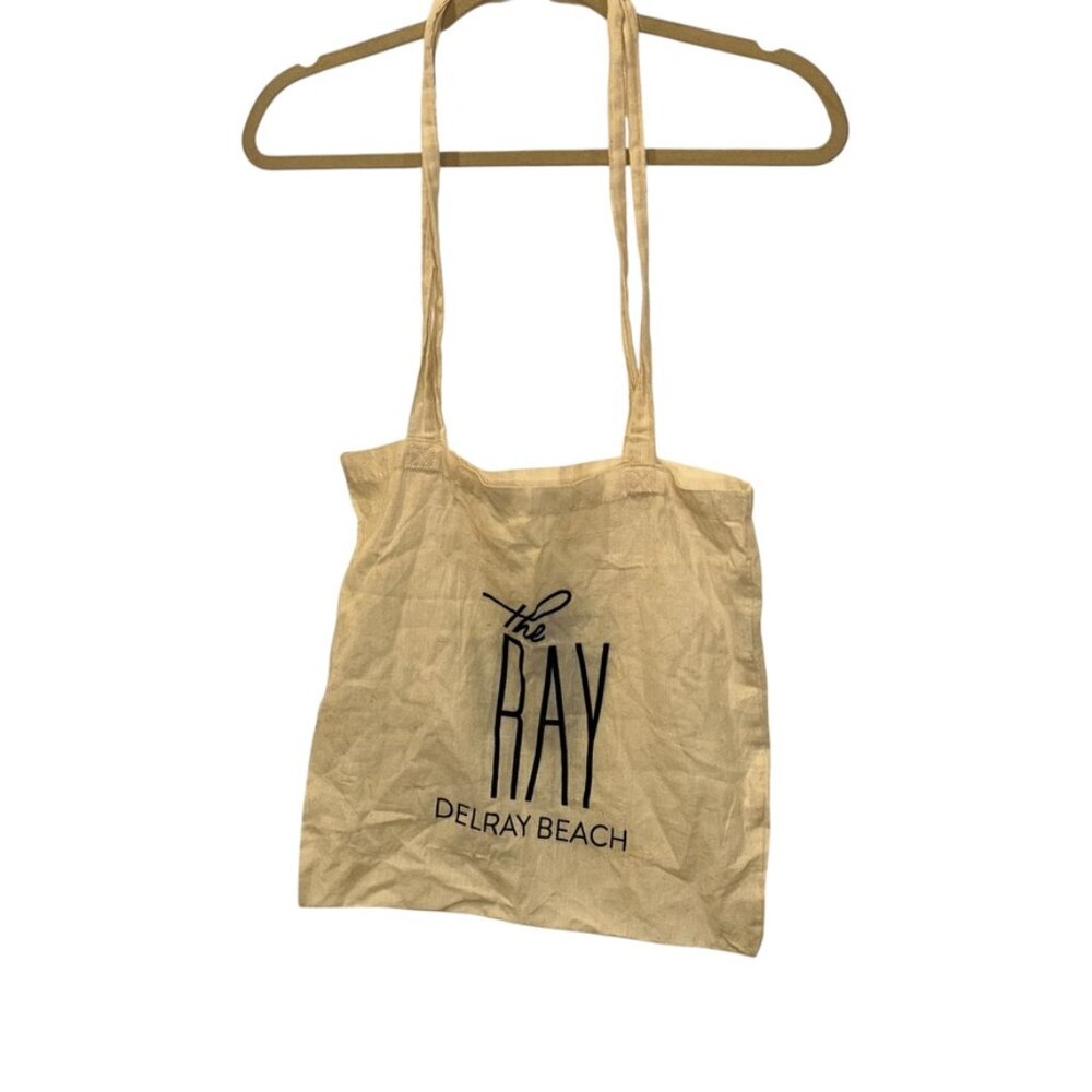 The Ray Delray Beach natural ivory reusable cotton tote bag